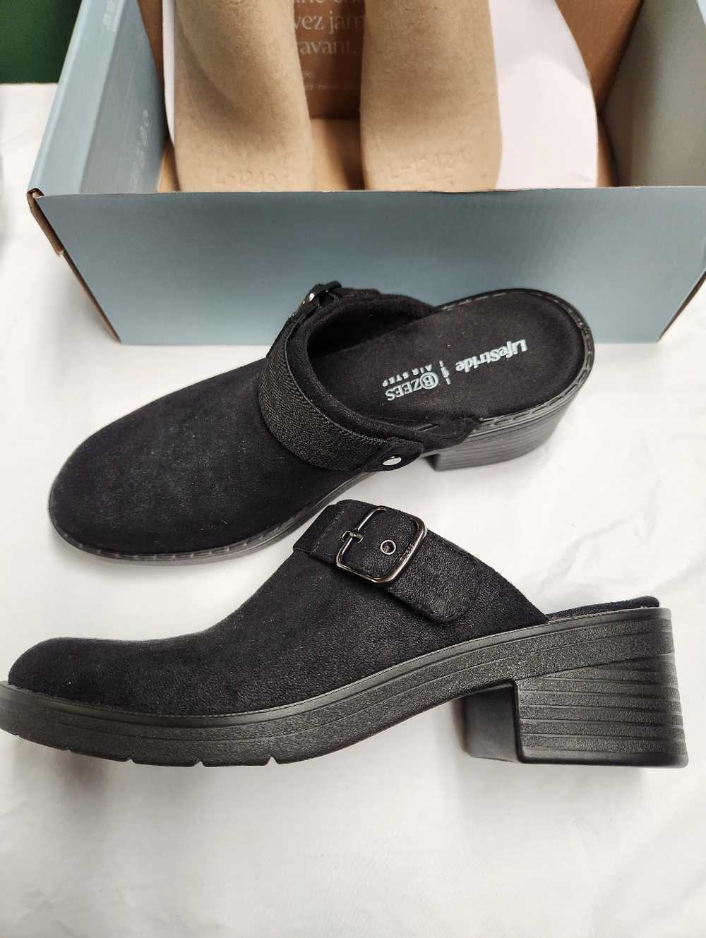 Bzees Lifestride Women's OPEN BOOK Clog Mule Black Size 7 - Picture 3 of 16